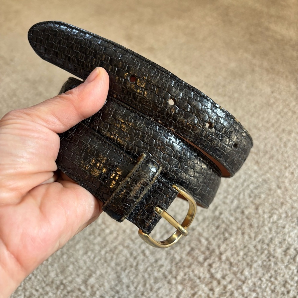 Cole Haan Men’s Black Embossed Leather Belt - size 36​​